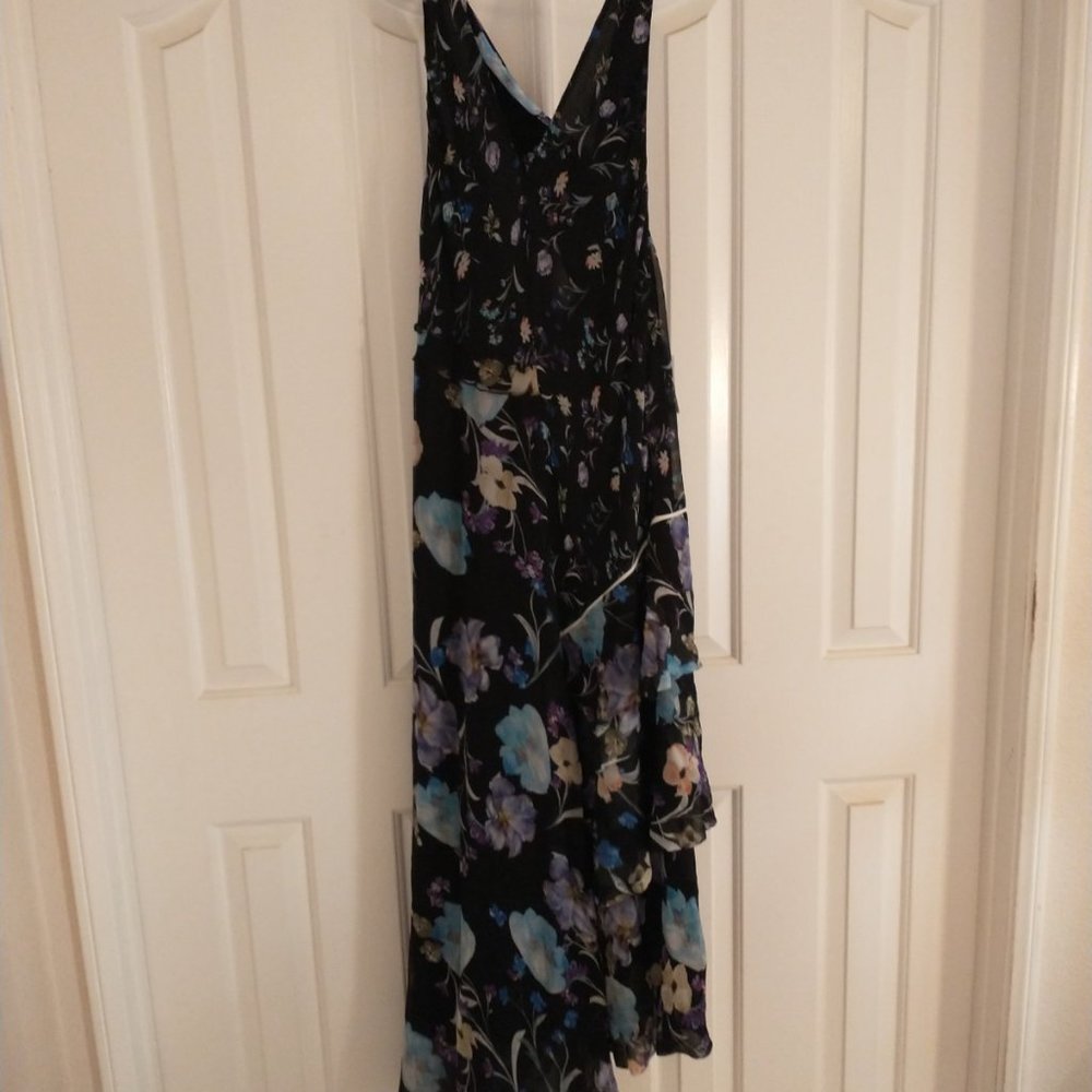Floral Black and Blue Women's Dress